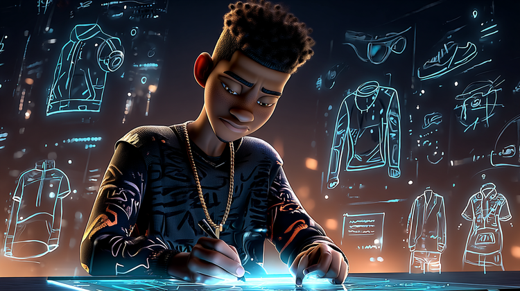 Afrofuturist streetwear  with QR code | Encrypted Royalty by CypherLux | Unisex premium apparel