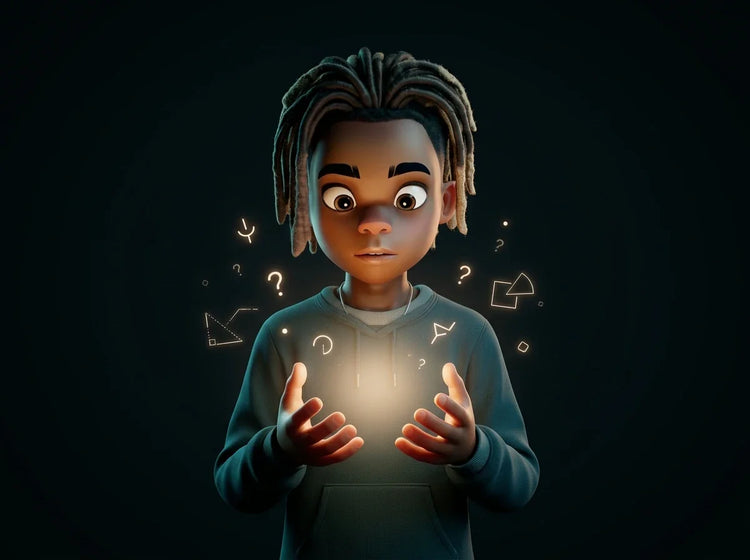 Jayden stares out optimistically as he attempts to chase two paths. This powerful image, positioned in the middle of a black tshirt, is intended to inspire kids familiar with his journey. 